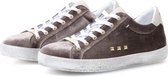 KUNOKA Alex velvet taupe - Sneakers Dames - maat 39 - Wit Taupe