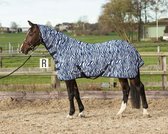 Harry's Horse Vliegendeken mesh met hals & singels, zebra medival blue 185cm