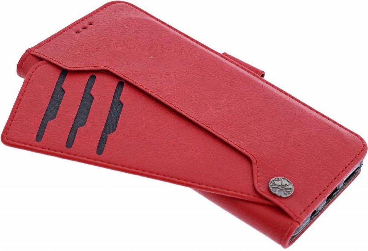 Samsung Galaxy S10 Flip Cover met Uitschuifbare Kaartenhouder Rood - van Bixb