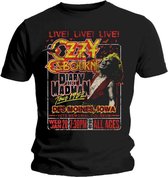 Ozzy Osbourne Heren Tshirt -S- Diary Of A Madman Tour Zwart