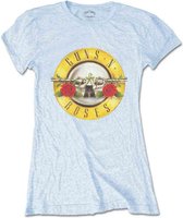 Guns N' Roses - Classic Bullet Logo Dames T-shirt - L - Blauw