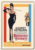 Audrey Hepburn - Breakfast At Tiffany's Metalen Postkaart
