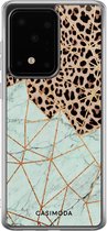 Samsung S20 Ultra hoesje siliconen - Luipaard marmer mint | Samsung Galaxy S20 Ultra case | multi | TPU backcover transparant