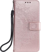 Shop4 - Samsung Galaxy S20 Plus Hoesje - Wallet Case Mandala Patroon Rosé Goud