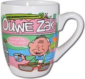 Mok - Cartoon Mok - Ouwe zak - Gevuld met droptieten - In cadeauverpakking met gekleurd lint