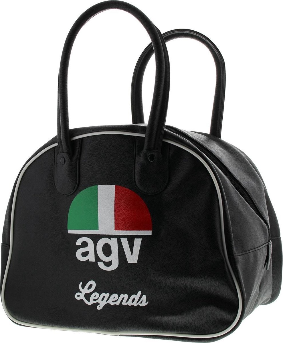 AGV Legends retro sporttas helmtas kunst leer zwart