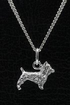 Zilveren Australische terrier ketting hanger - klein