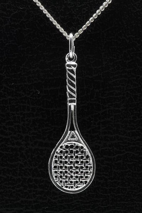 Pendentif chaîne de raquette de tennis en argent - grand