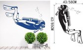 3D Sticker Decoratie Vissen Duiken Muursticker Zeebodem Home Decor Verwijderbaar Surfen Zwemmen Vinyl Wall Art Decal voor woonkamer - DIVE5 / Small