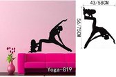 3D Sticker Decoratie Yoga Meditatie Zen Abstract Decor Woonkamer Vinyl Carving Muurtattoo Sticker voor Home Raamdecoratie - YogaG19 / Large