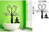 3D Sticker Decoratie Yoga Meditatie Zen Abstract Decor Woonkamer Vinyl Carving Muurtattoo Sticker voor Home Raamdecoratie - YogaG28 / Large