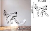 3D Sticker Decoratie Karate Vechtsporten Man Muurtattoo Aangepaste Chinese Kongfu Vechten Creatieve Vinyl Sticker Woondecoratie - Karate11 / Small