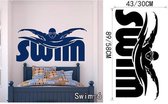 3D Sticker Decoratie GYM Zwemmen Muurstickers Home Decor Woonkamer Verwijderbare Vinyl Poster Zwemmen Wall Art Decals Adesivo De Parede Nursery Muurschildering - Swim6 / Small