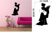 3D Sticker Decoratie Klassiek Vintage Geisha Kersenbloesem Meisje Japans Decor ANIME Vinyl Decal Schoonheid muursticker Decal - Geisha6 / Small