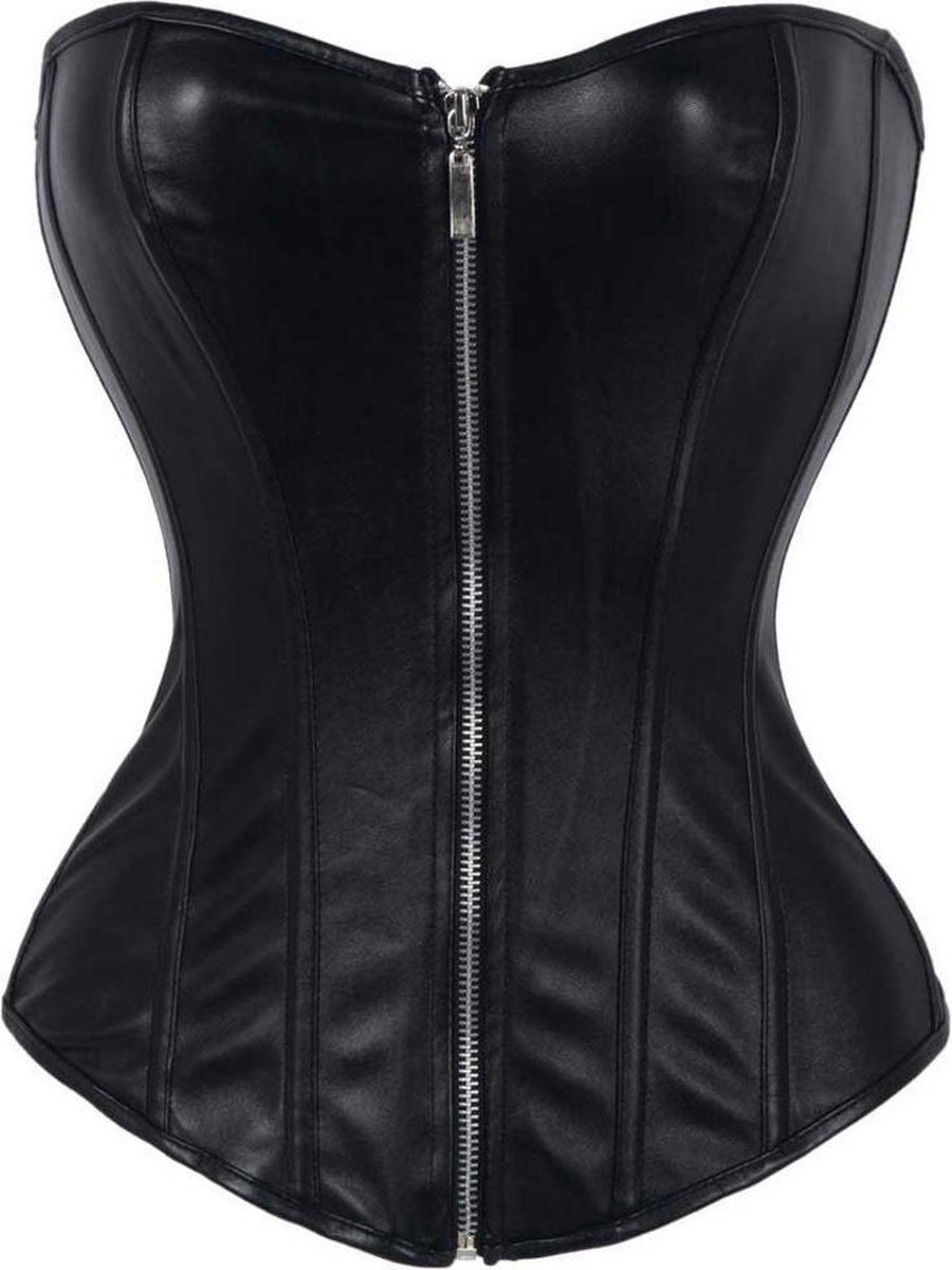 Attitude Holland Bustier -XXXXXXL- Soft fake leather corset Zwart