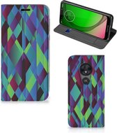 Stand Case Motorola Moto G7 Play Abstract Green Blue