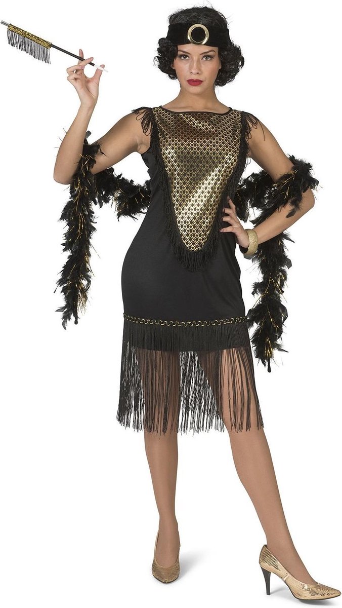 Funny Fashion - Jaren 20 Danseressen Kostuum - Gatsby Charleston Dame  Franje Rok -... 