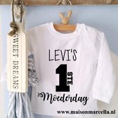 Shirtje baby tekst meisje of jongen mama eerste moederdag | mama ik vind jou de liefste| korte mouw | wit| maat 68