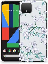 Bumper Housse Etui pour Google Pixel 4 Coque Téléphone Fleur Blanche