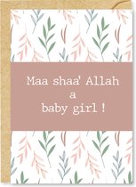 Islamitische Wenskaart: Ma sha Allah a baby girl