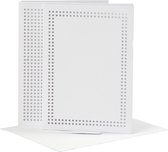 Cartes à broder format carte 10 5x15 cm taille enveloppe 11 5x16 cm blanc 6 pièces