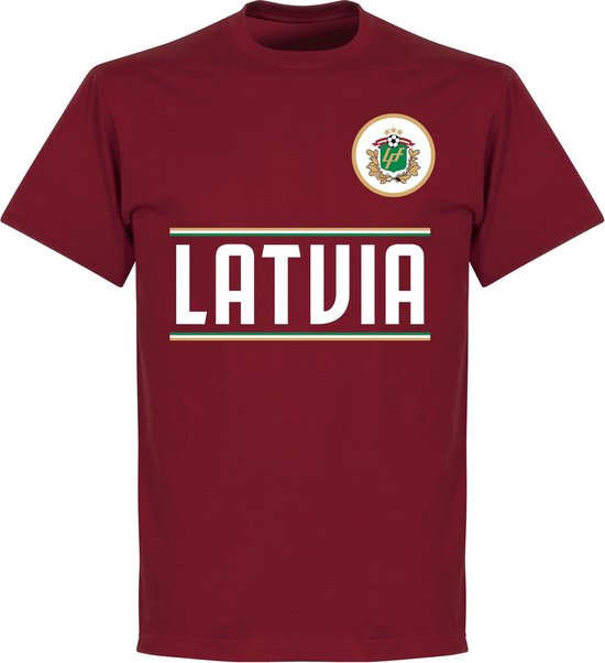 Letland Team T-Shirt - Bordeaux Rood - XXL