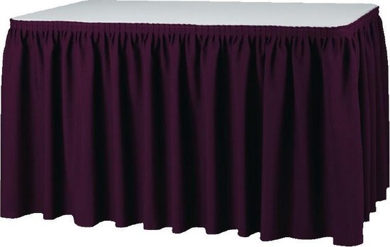 Jupe de table Plissé PR 410x73cm Bordeaux