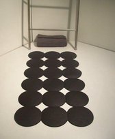 Badmat giotto zwart antislip met zuignappen 40 x 80 cm