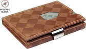 Exentri wallet RFID portemonnee Chess sand Leer