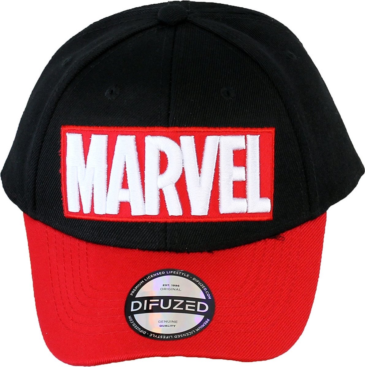 Marvel Comics Rode Brick Logo Cap Pet Zwart / Rood