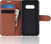 Samsung Galaxy S10e Hoesje - Mobigear - Classic Serie - Kunstlederen Bookcase - Cognac - Hoesje Geschikt Voor Samsung Galaxy S10e