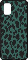 Design Backcover Color Samsung Galaxy A71 hoesje - Panter Groen