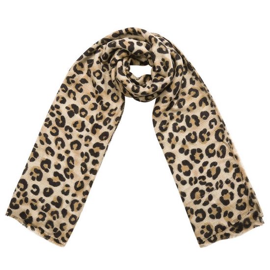 Lange dames sjaal Spotted|Zwart beige bruin|Extra zacht|Luipaardprint |  bol.com