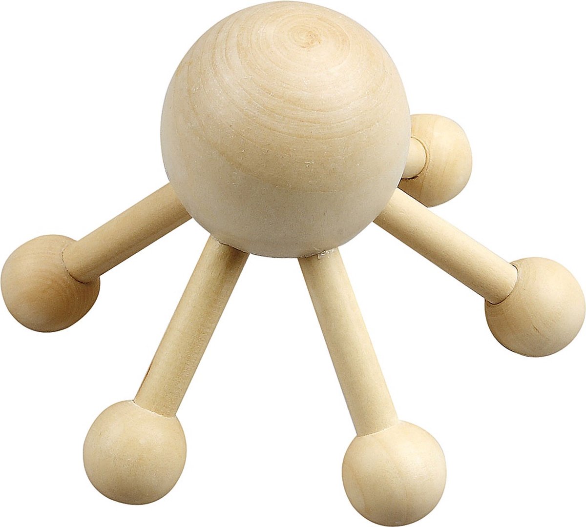 Massage Spin - Massage Tool - Handmassage - Houten Massagehulpmiddel - Hoogte 10cm - Breedte 13cm - 1 Stuk