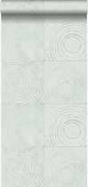Origin Wallcoverings behangpapier dwarsdoorsnede boomstam mintgroen - 347545 - 53 cm x 10,05 m