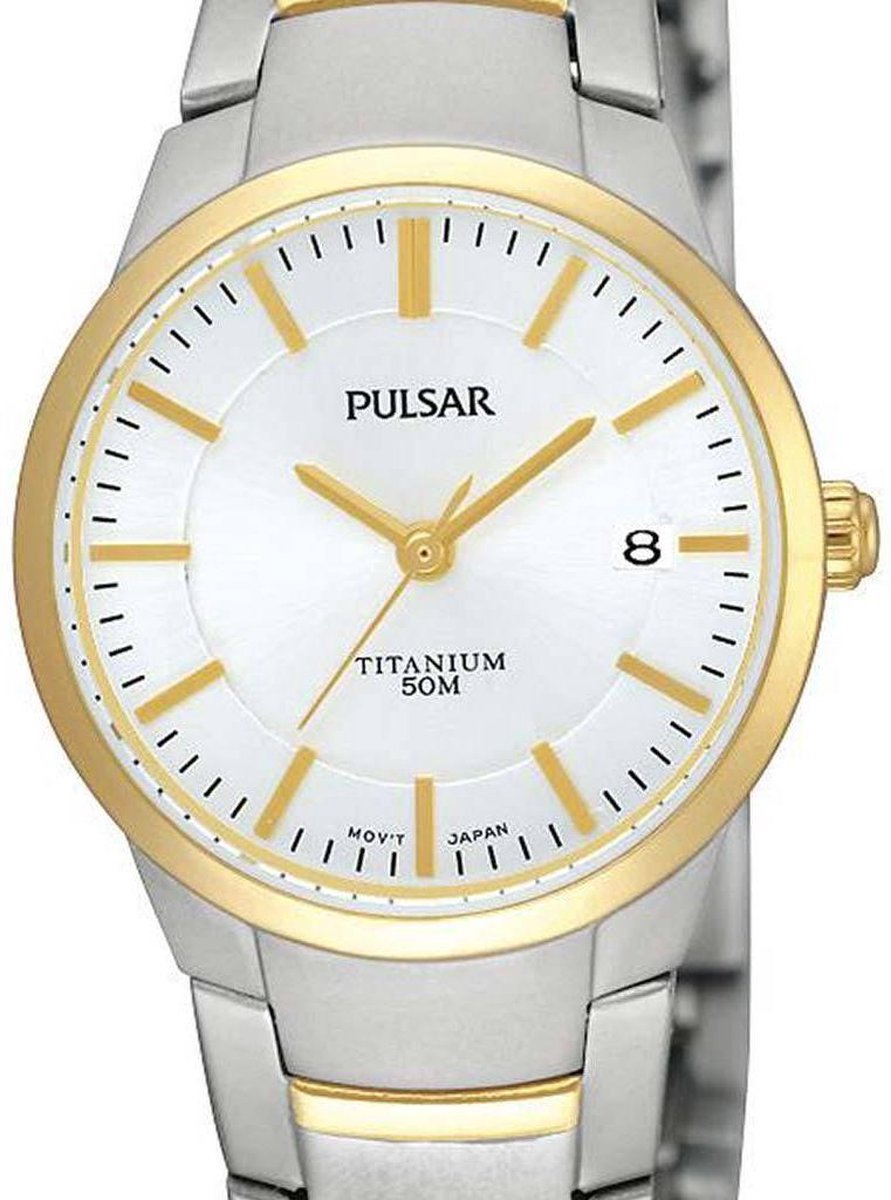 bol.com Pulsar PH7128X1 horloge dames - zilver en goud - titanium