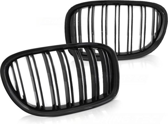 Grill BMW F01 09-07 12 DUBLE BAR GLANZEND ZWART