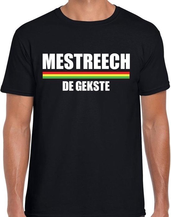 Carnaval t-shirt Mestreech de gekste voor heren - zwart - Maastricht - carnavalsshirt / verkleedkleding S