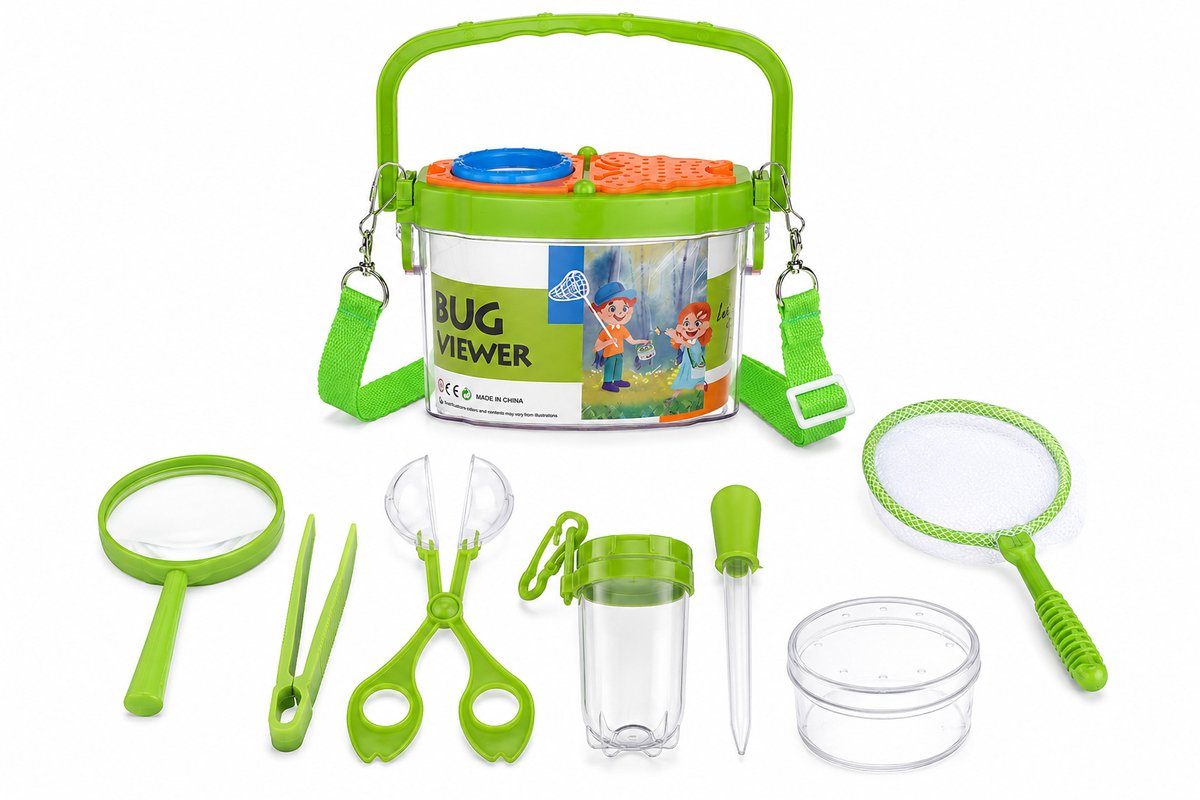 Bobypet - Buitenspeelgoed Insectenvangerset voor Kinderen - 8-Delige Natuur Ontdekset met Insectendoos & Vergrootglas - Educatief Speelgoed Cadeau 3-6 Jaar - Jongens en Meisjes - Buiten Experimenteerkit - Groen