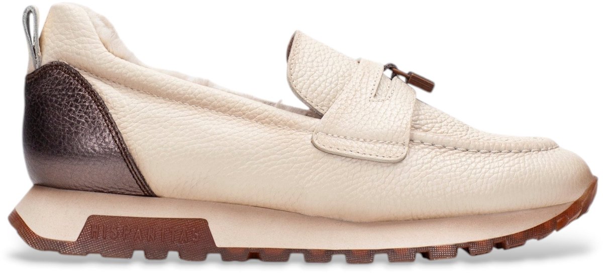 Hispanitas Beige leren Oregon sneakers