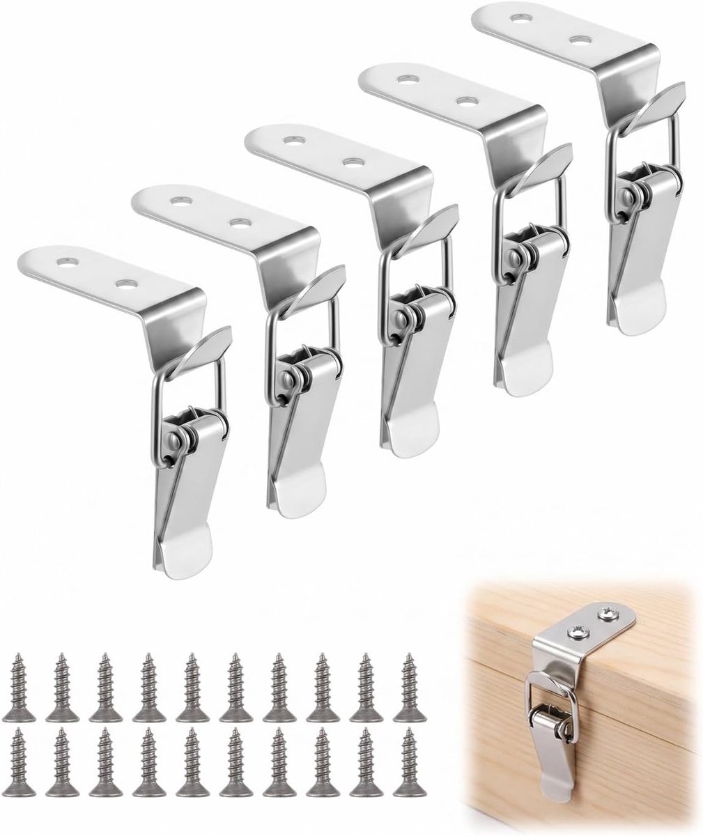 Set van 5 doossluitingen met 10 schroeven, 90° haak - ShopVlot