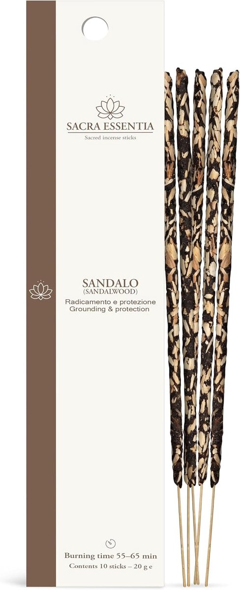 Sandalwood Incense Sticks Organic Certified - Pure sandalwood, chemical-free · ICEA certified · 10 sticks 55-65 min · - ShopVlot