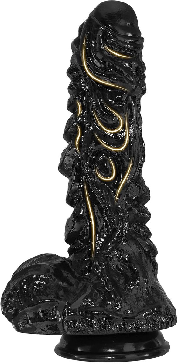 27,5 cm monsterdildo zwarte fantasiedildo met sterke zuignap realistische drakendildo XL anale plug grote penis Dikke - ShopVlot