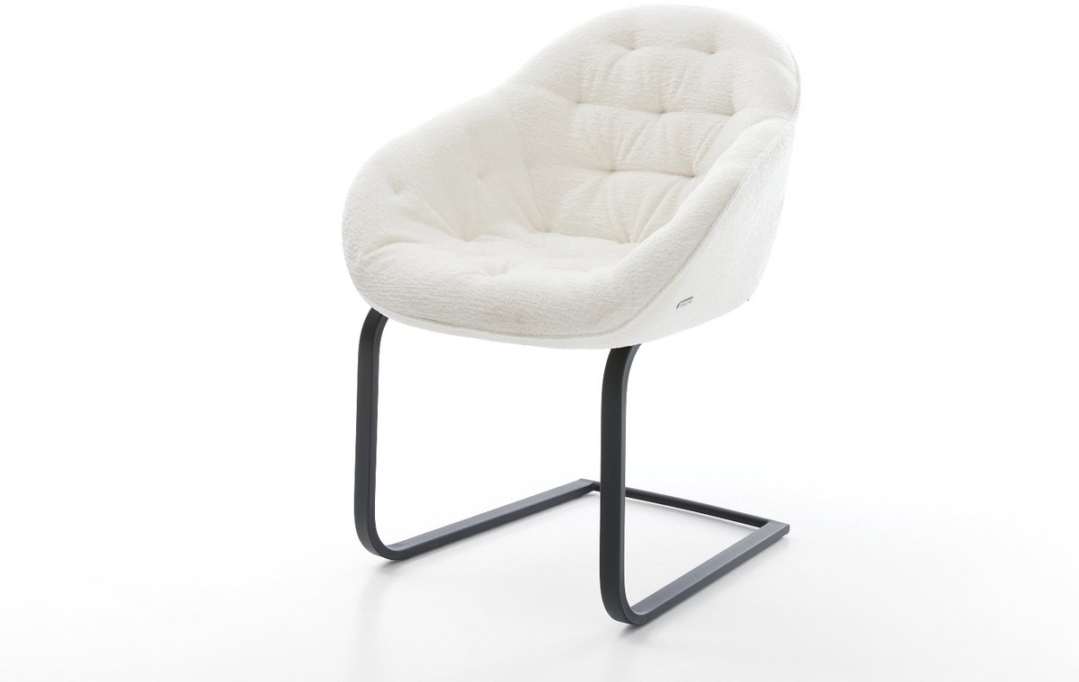 Sledestoel Gaio-Flex sledemodel vlak zwart bouclé zacht beige
