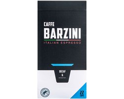 Barzini Decaf Cups - 22 Cafeïnevrije koffie cups - 100% Rainforest Alliance koffiecapsules