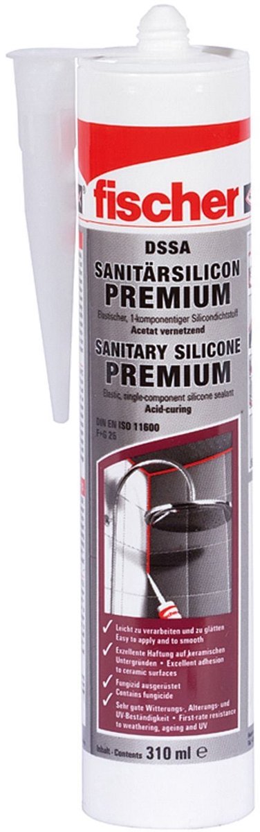 Fischer 1x sanitairkit 310 ml DSSA TP transparant - 053100