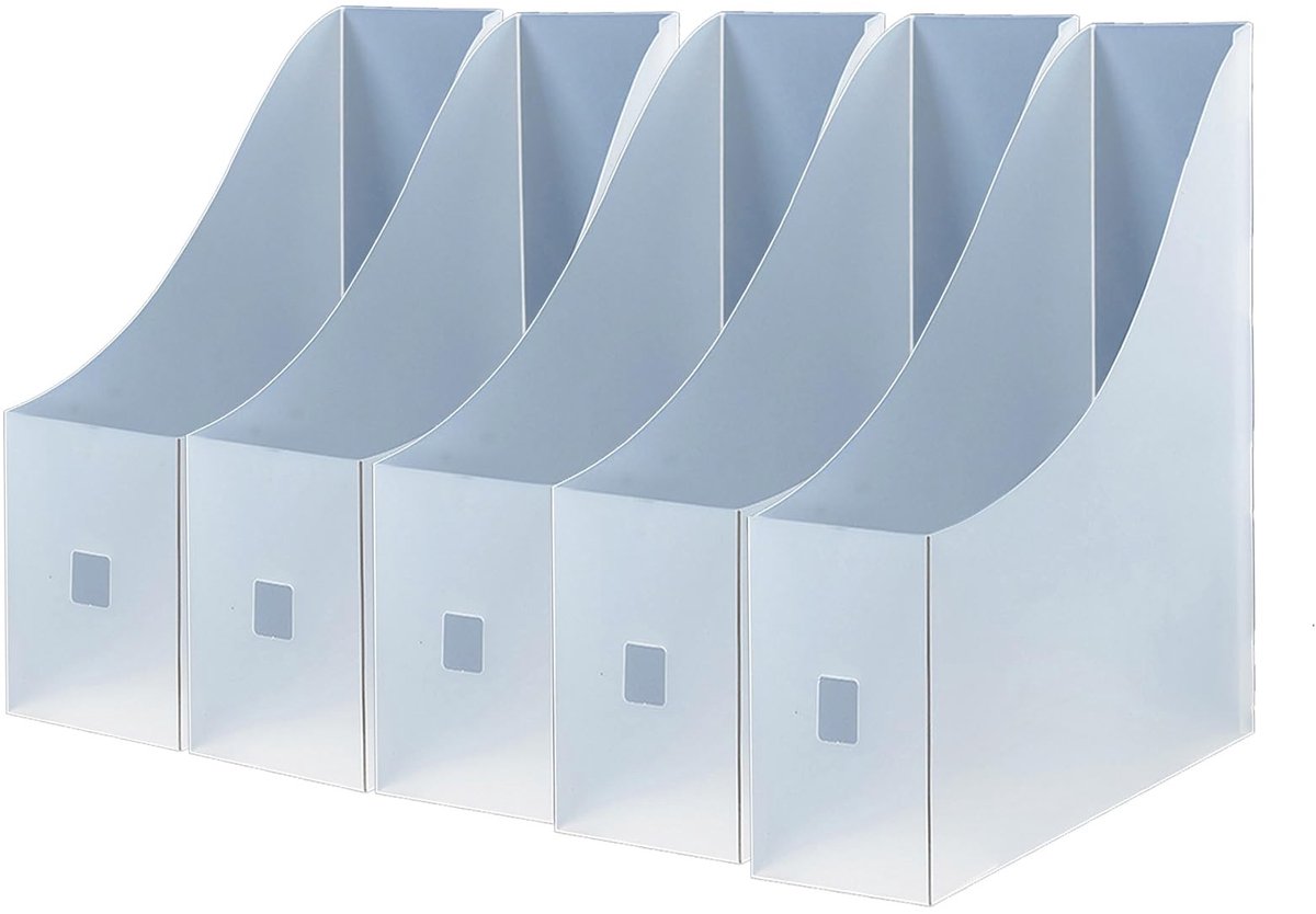 Solidchoice - Set van 5 Opvouwbare Tijdschrift- en Boekenhouders