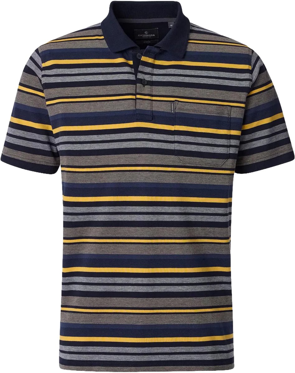 CASA MODA comfort fit heren polo - beige dessin