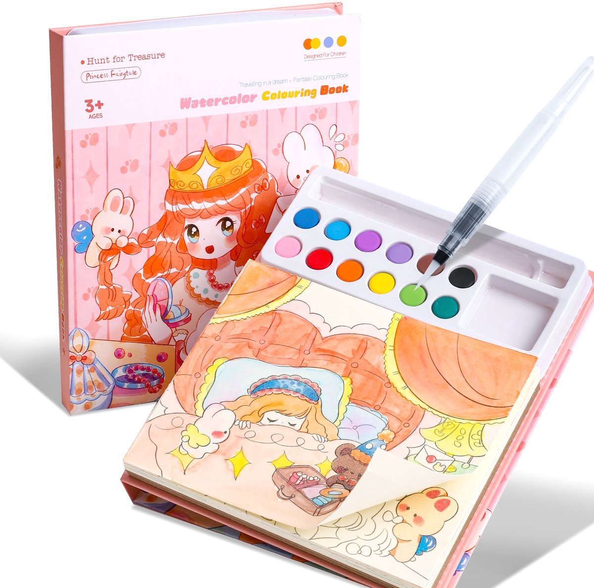 Casalora Kleurboek - Waterkleurboek voor Kinderen - Prinses Little Corner Coloring Book - 24 Kleurplaten