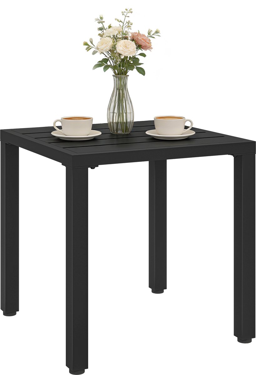 Tuintafel – voor binnen en buiten – 45 x 45 x 45,5 cm – zwart